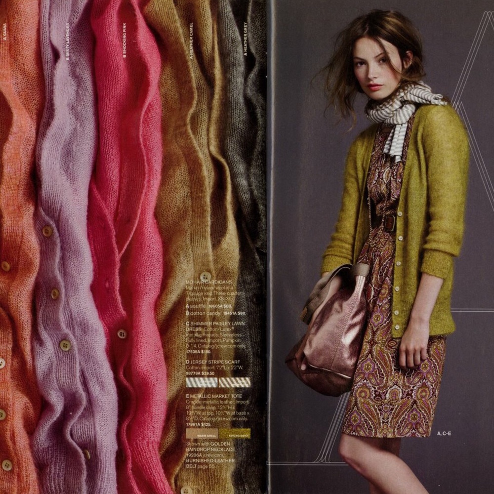 J. CREW Mohair Souffle Cardigan in Heather Camel